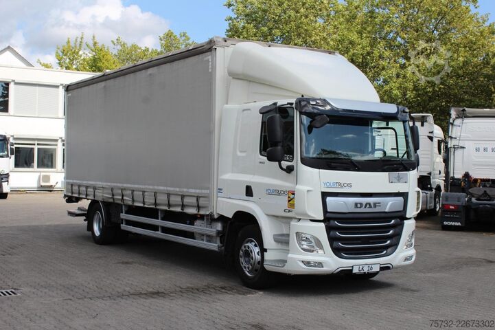 Flatbed truck with tarp Daf CF  320 Plane   Schlafkabine Klima LDW Edscha LBW