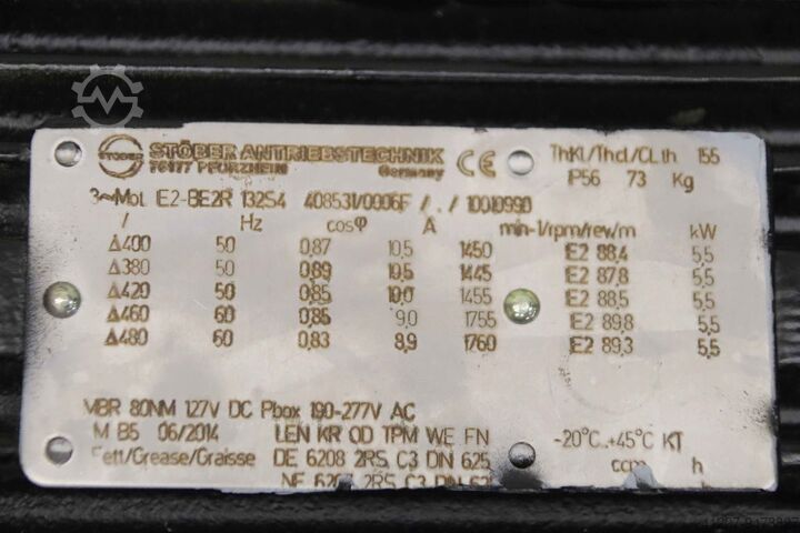 Electric motor 5.5 kW 1445 rpm Stöber E2-BE2R 132S4