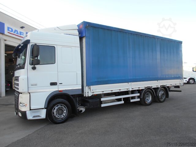 Flatbed truck with tarp DAF XF 105.460 FAN 6x2 CENTINATO