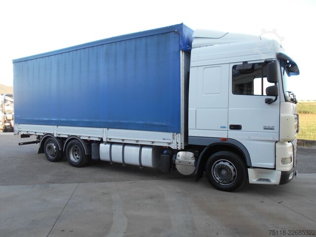 Flatbed truck with tarp DAF XF 105.460 FAN 6x2 CENTINATO