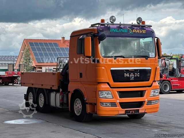 LKW mit Pritsche (offen) MAN TGX 26.480 6x4 Pritsche + HIAB 166E-2 Ladekran