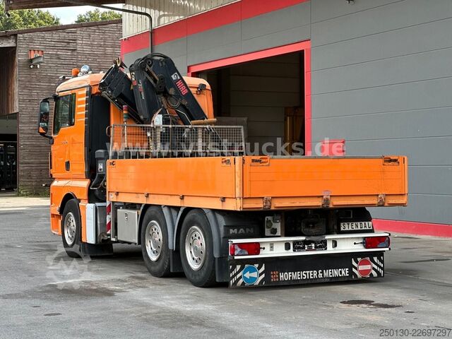 LKW mit Pritsche (offen) MAN TGX 26.480 6x4 Pritsche + HIAB 166E-2 Ladekran