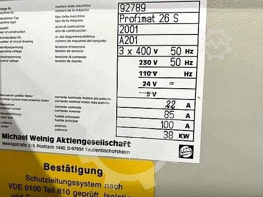 Vierseitenhobelmaschine Weinig Profimat 26 Super