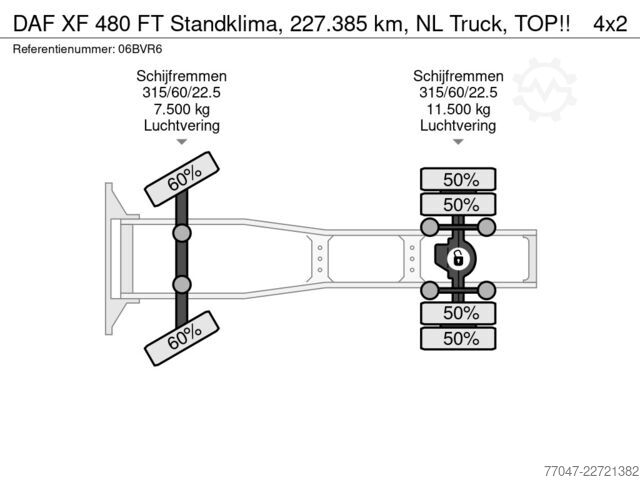 Standard-SZM DAF XF 480 FT Standklima, 227.385 km, NL Truck, TOP!!
