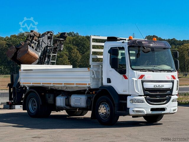 Truck mounted crane DAF LF 310 * Kipper 4,60 m + KRAN / Bordmatic!