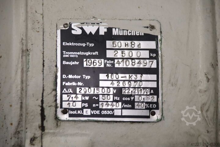 Kranfahrwerk mit Elektroseilzug 10.000 kg SWF 50H8d