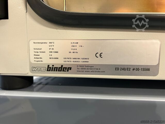 Trockenschrank Inkubator Wärmeschrank Binder ED 240/E2