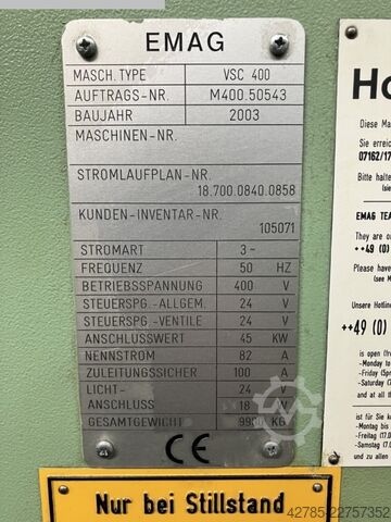 Vertical Turning Machine EMAG VSC 400
