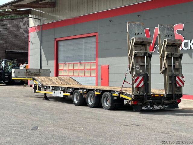 Low loader semitrailer MÜLLER-MITTELTAL TS3 Profi 30,0 Tieflader mit NLA & hydr. Rampen