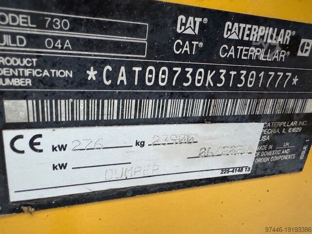 Articulated dumper Caterpillar 730