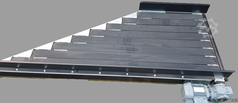 Angled-belt conveyor Inclined inlet, infeed Interroll 30°-1525-950-840