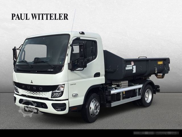 Transporter mit Kipper MITSUBISHI Canter 7C18 Hyva-Abrollkipper mit Container