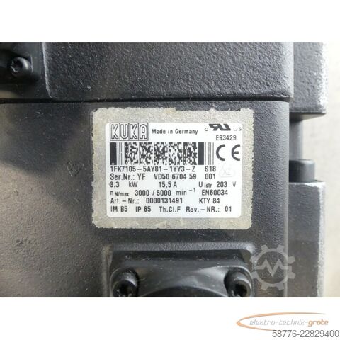 Control unit KUKA 1FK7105-5AY81-1YY3-Z S18 Servomotor SN: YFVD50670459001