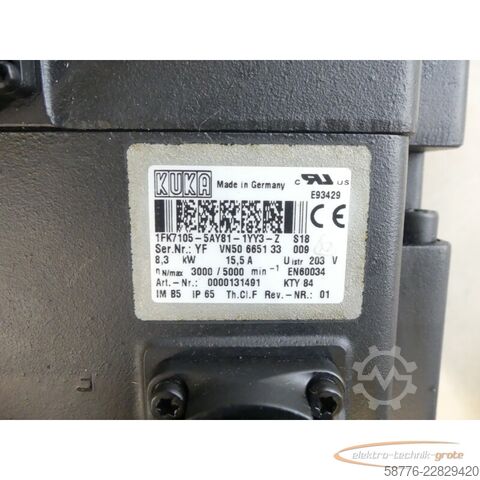 Control unit KUKA 1FK7105-5AY81-1YY3-Z S18 Servomotor SN: YFVN50665133009