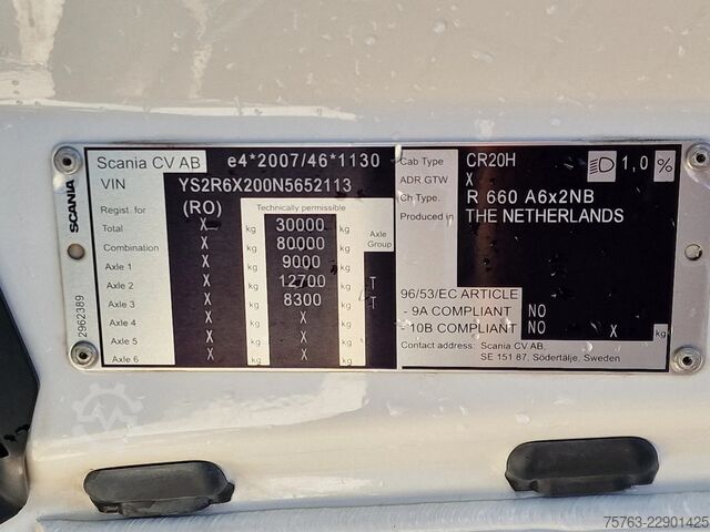 Standard-SZM Scania R660 V8 NGS Highline 6x2 - Retarder - Full air ...