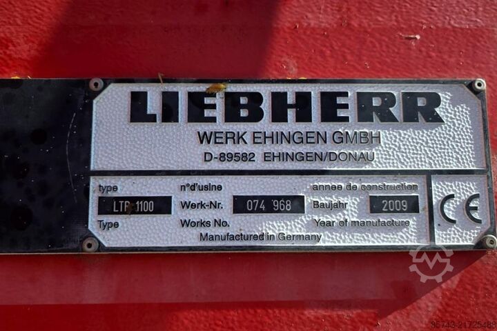 Mobile crane Liebherr LTR1100 Diesel, 100t Capacity, 52m Main Boom, Runn