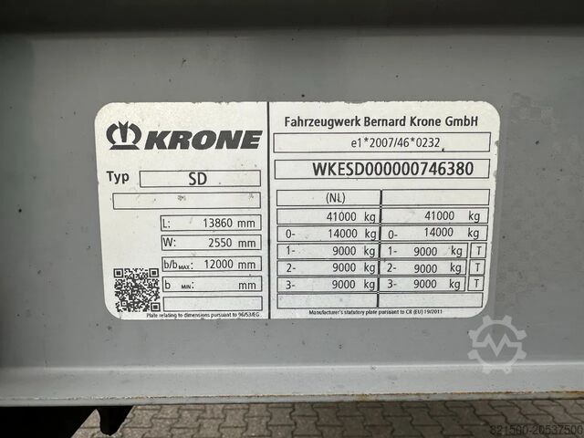Sliding tarpaulins Krone SD Schuifzeil -Dak / SAF-Disc / Apk