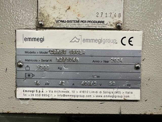 CNC Vertical Machining Centre Emmegi Comet Isola, 4 Axis