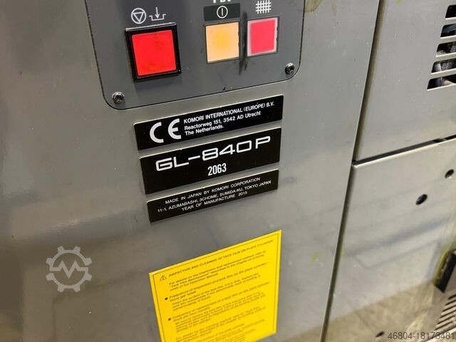 Offset printing press Komori GL 840 P HUV