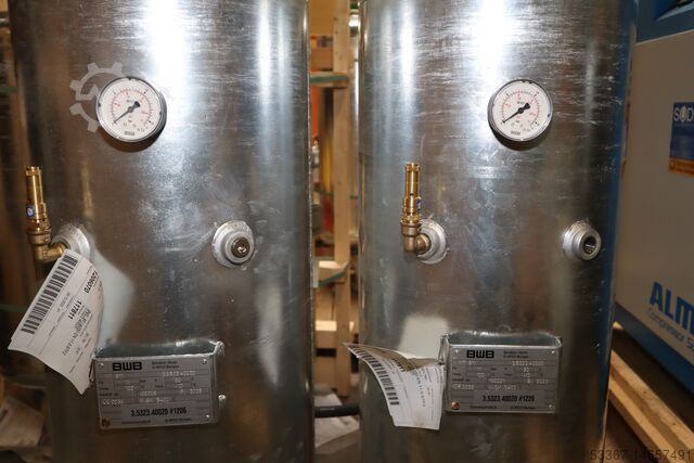 2 x 90 Liter Druckluftbehälter Batterie BWB Behälter Werk 2 x 90 Liter Behälter stehend 11 bar