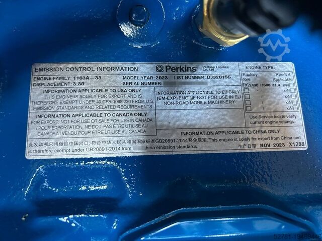 Generator set FG Wilson P33-3 - 33 kVA Genset - DPX-16003