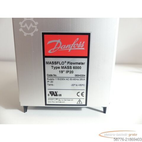 Component Danfoss MASS 6000 MASSFLO Flowmeter 083H0204 SN 096424N213 -neuwertig!-