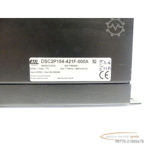 Component  ETEL DSC2P154-421F-000A Servo Drive 568440-01 SN: 17605636