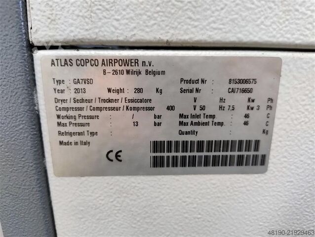 Screw compressor Atlas Copco GA7VSD