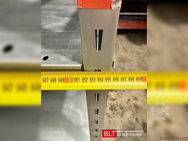 Kragarmregal 6,54 lfm Gebrauchtes STOW Fachbodenregal 300 cm hoch, 60 cm tief, 7 Lagerebenen