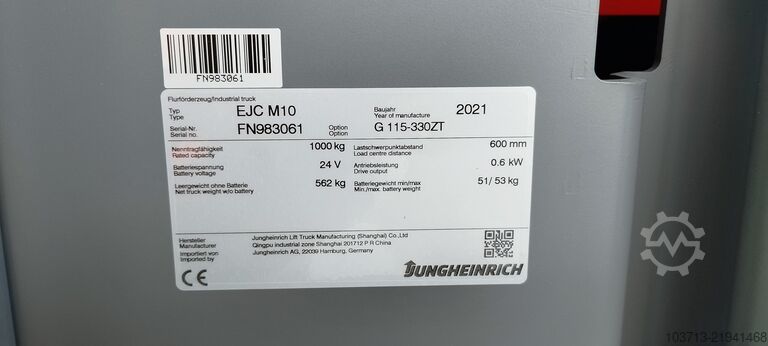 Jungheinrich Elektro Hochhubwagen Jungheinrich EJC M10