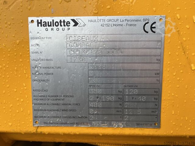 Scissor Lifts Haulotte Compact 8