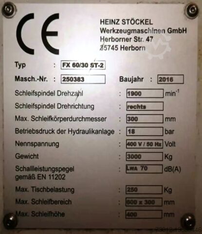 FLAT GRINDING MACHINE Stöckel FX 60/30 ST 2