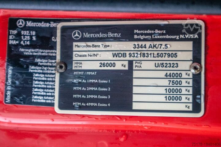 Tipper with crane MERCEDES ACTROS 3344 AK - HMF1643 Z2