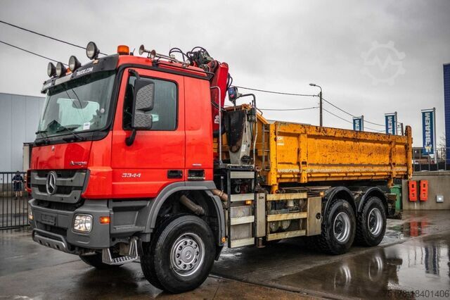 Tipper with crane Mercedes-Benz ACTROS 3344 AK-MP3 + HMF1643 Z2