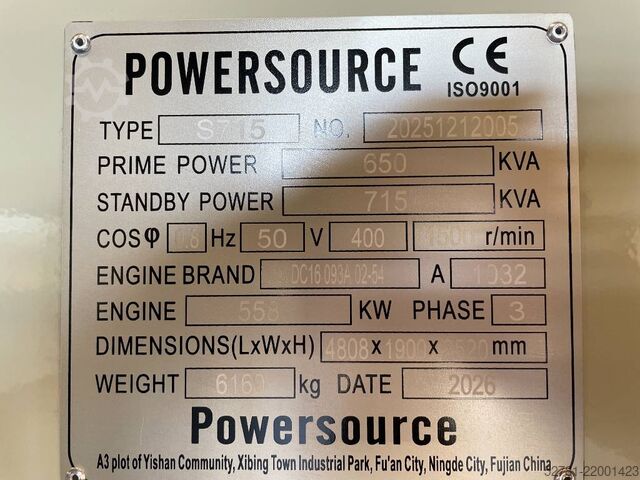 Generator set Scania DC16 093A - 715 kVA Generator - DPX-19765