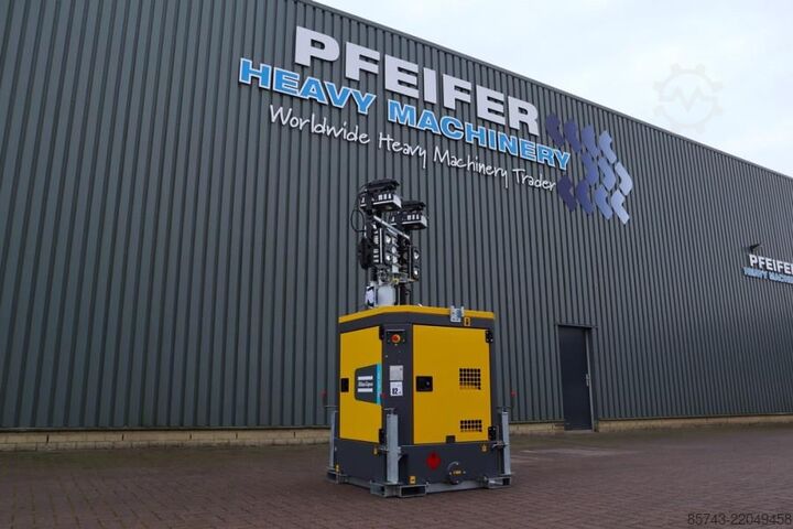Light tower Atlas Copco Hilight B6+ KD Valid inspection, Max Boom Height 8