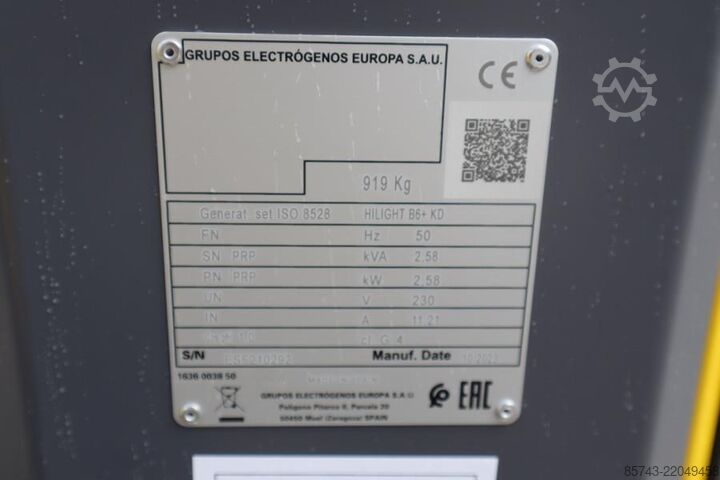 Light tower Atlas Copco Hilight B6+ KD Valid inspection, Max Boom Height 8
