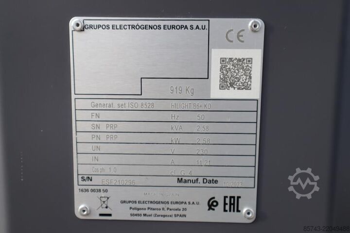 Light tower Atlas Copco Hilight B6+ KD Valid inspection, Max Boom Height 8