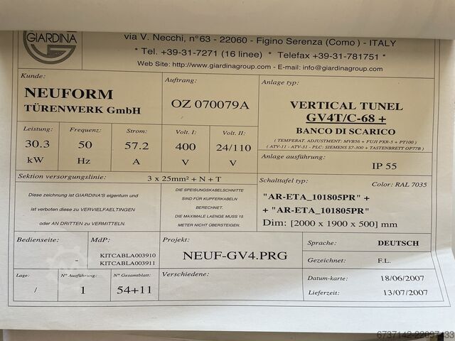 High-temperature dryer Giardina GV4T/C
