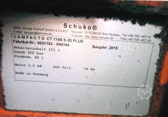 Stationary extraction system Schuko COMPACTO CT 1100 S-20 plus