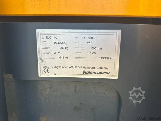 VS-22918 Electric Stacker Jungheinrich EJC110 JUNGHEINRICH EJC110