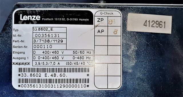 Frequency converter LENZE 8100 und 8600