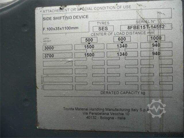 Forklift Toyota 8FBE15T