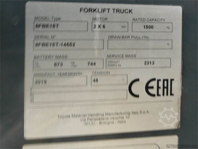 Forklift Toyota 8FBE15T