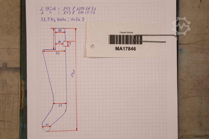 Abkantwerkzeug geteilt 1500 mm unbekannt 31/143 mm  R5