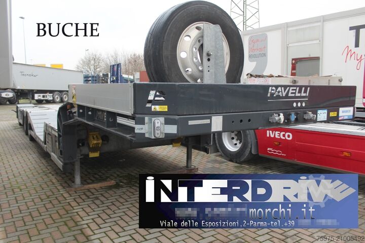 Lowbed semitrailer for transportation of construction machinery pavelli carrellone trasporto veicoli buche usato