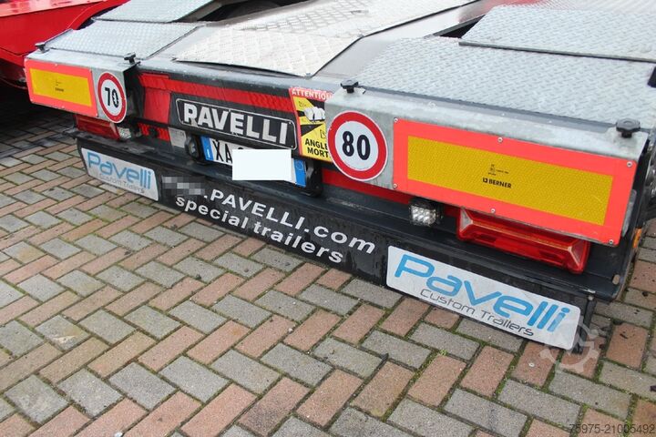 Lowbed semitrailer for transportation of construction machinery pavelli carrellone trasporto veicoli buche usato