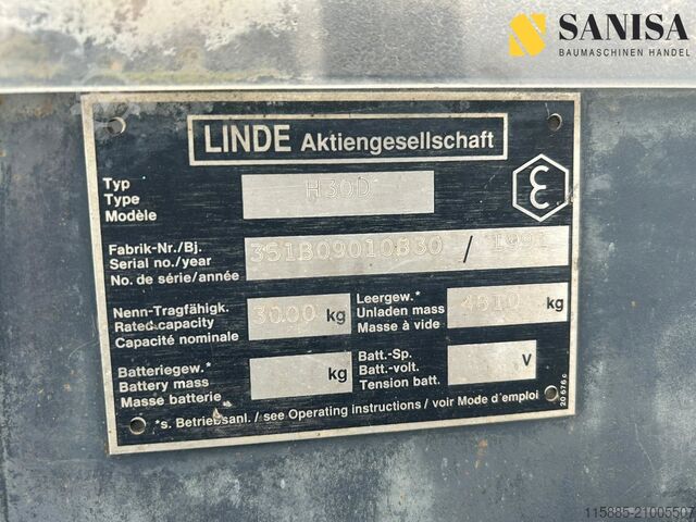 Forklift Linde H30D/Zusatzhydraulik/Kabine/4,60m Hubhöh