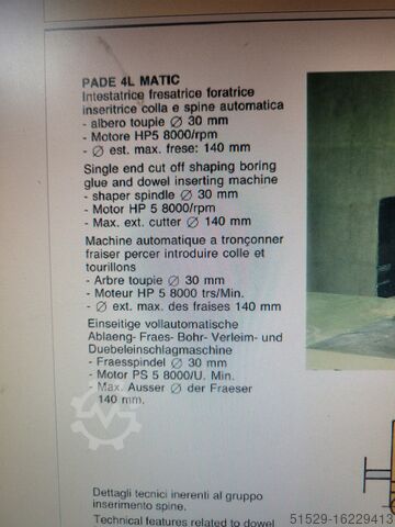 Slot boring machine Pade 3L MATIC