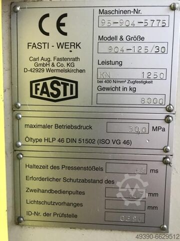 CNC Abkantpresse, Gesenkbiegemaschine, Kantpresse, Kantbank, Abkantbank, Gesenkbiegepresse FASTI 904-125/30